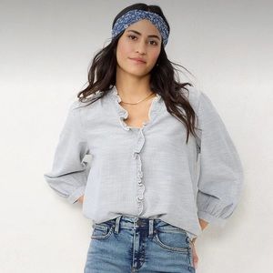 Lauren Conrad blue and white striped blouse